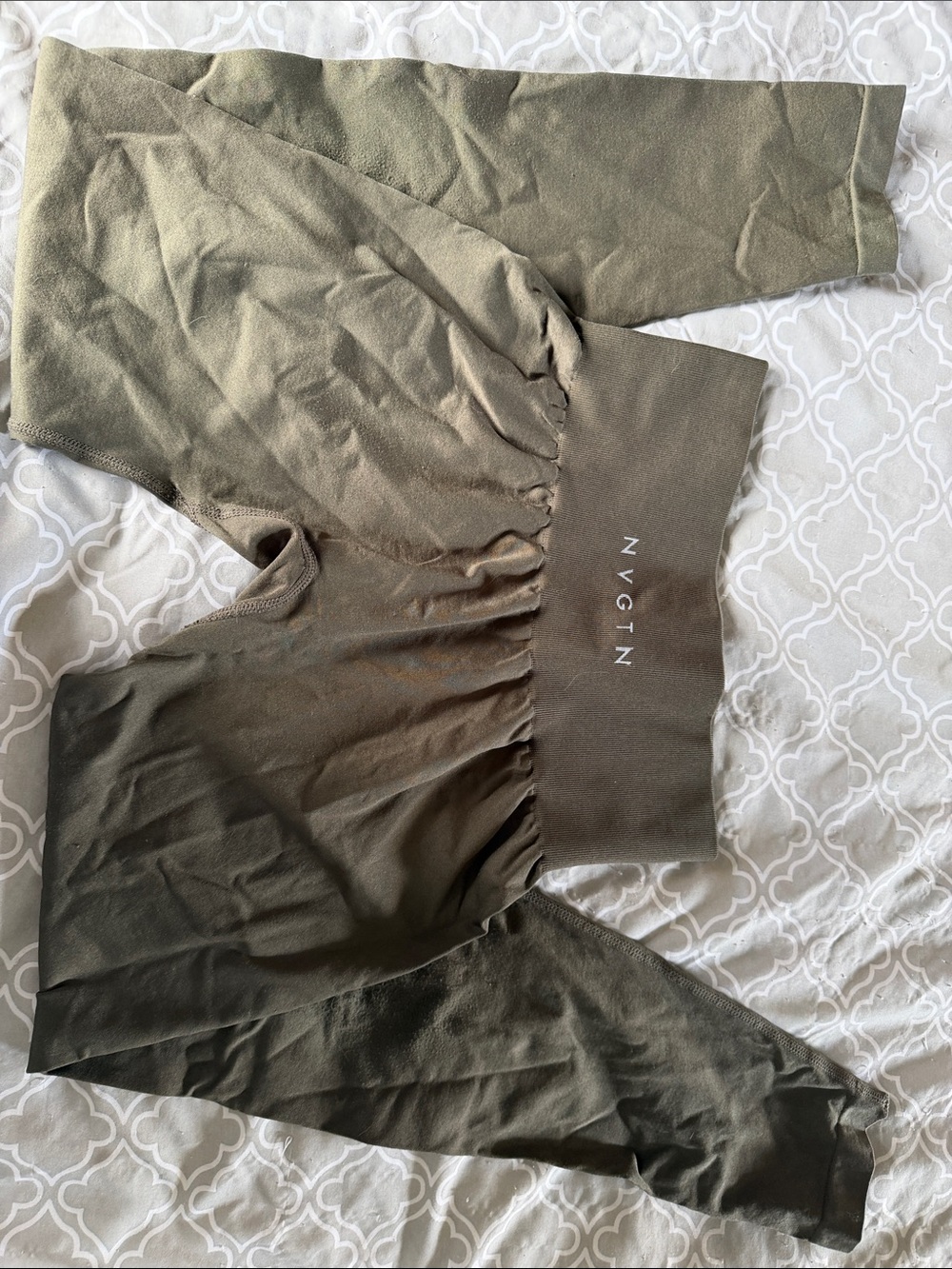 NVGTN  High-Waist Leggings — Purple & Olive - Picture 3 of 3